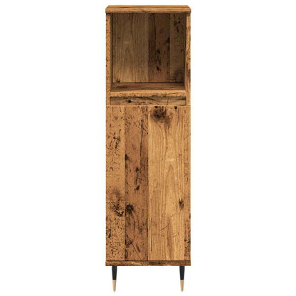 Bathroom Cabinet Old Wood 30x30x100 cm Engineered Wood