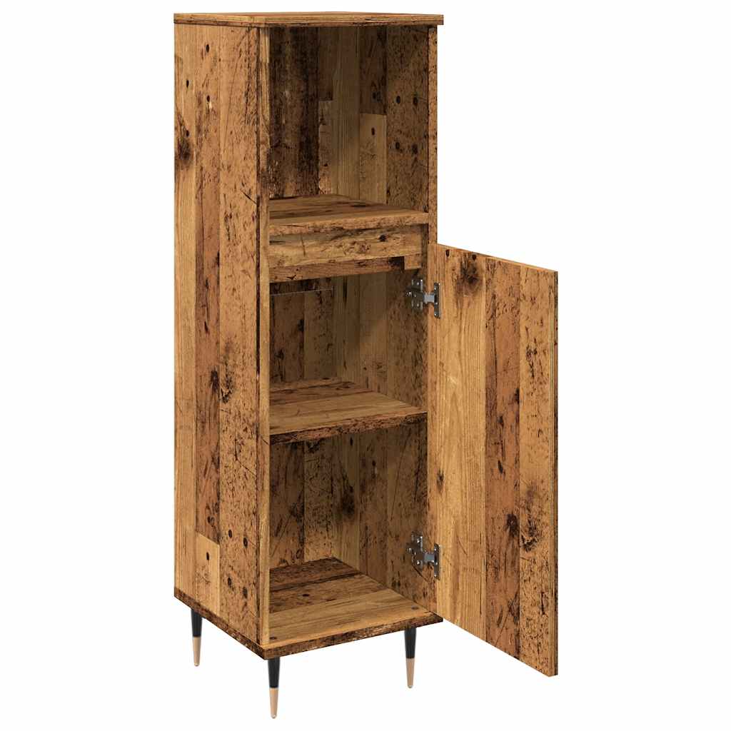 Bathroom Cabinet Old Wood 30x30x100 cm Engineered Wood