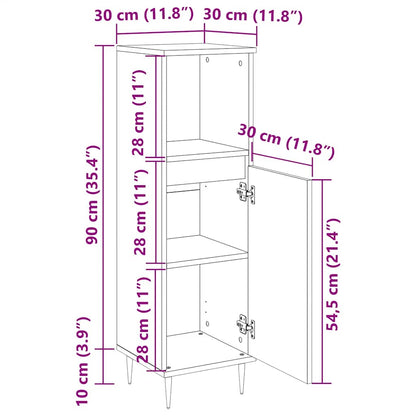 Bathroom Cabinet Old Wood 30x30x100 cm Engineered Wood