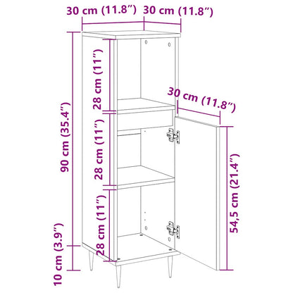 Bathroom Cabinet Artisan Oak 30x30x100 cm Engineered Wood