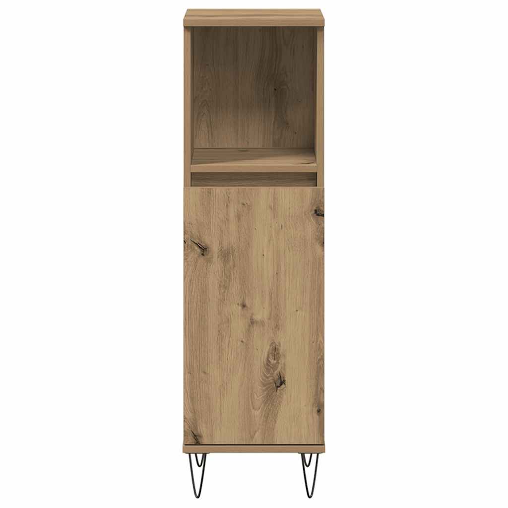Bathroom Cabinet Artisan Oak 30x30x100 cm Engineered Wood