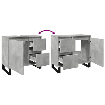 Bathroom Sink Cabinet Concrete Grey 65x33x60 cm Engineered Wood