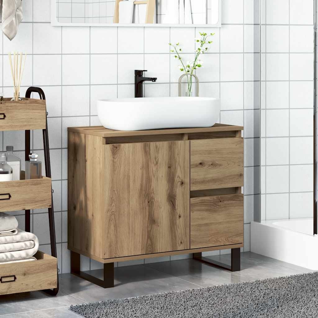 Bathroom Sink Cabinet Artisan Oak 65x33x60 cm Engineered Wood