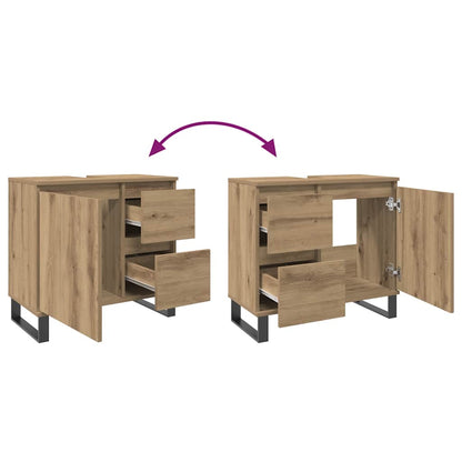 Bathroom Sink Cabinet Artisan Oak 65x33x60 cm Engineered Wood