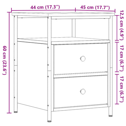 Bedside Cabinet Artisan Oak 44x45x60 cm Engineered Wood