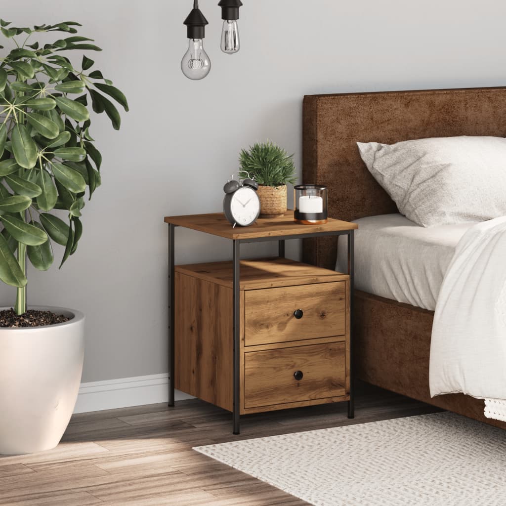 Bedside Cabinet Artisan Oak 34x35.5x50 cm Engineered Wood