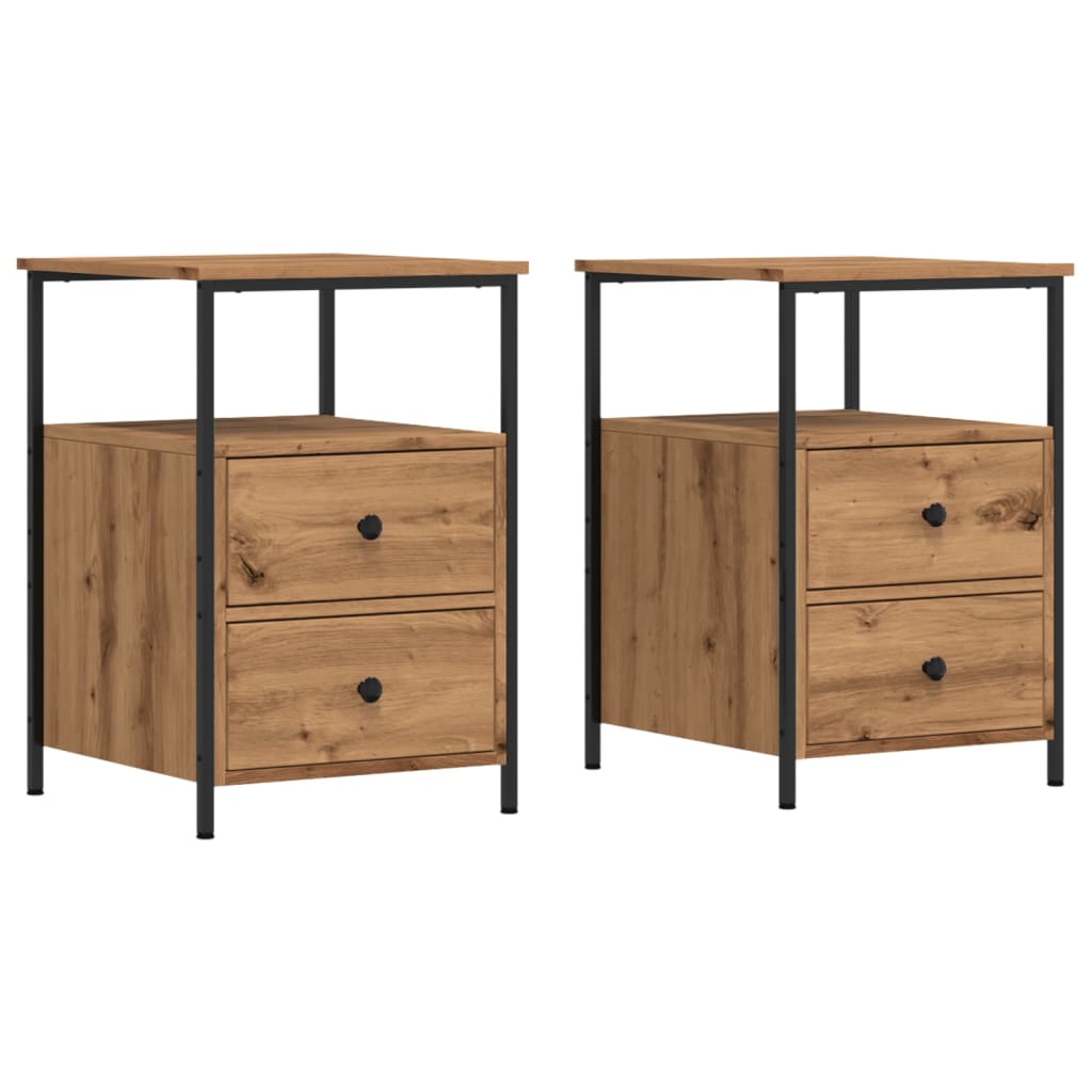 Bedside Cabinets 2 pcs Artisan Oak 34x35.5x50 cm Engineered Wood