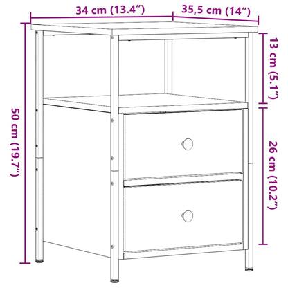 Bedside Cabinets 2 pcs Artisan Oak 34x35.5x50 cm Engineered Wood