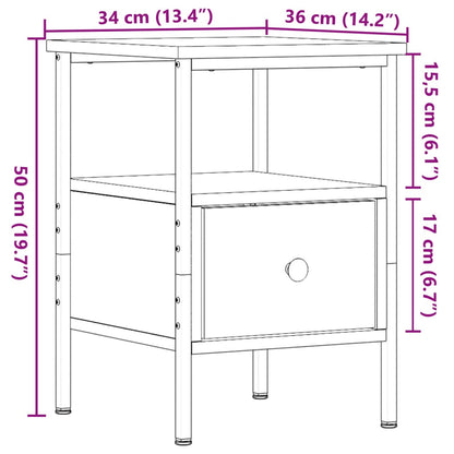 Bedside Cabinets 2 pcs Artisan Oak 34x36x50 cm Engineered Wood