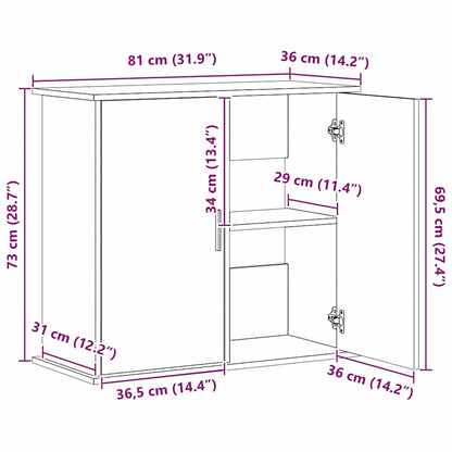 Aquarium Stand Artisan Oak 81x36x73 cm Engineered Wood