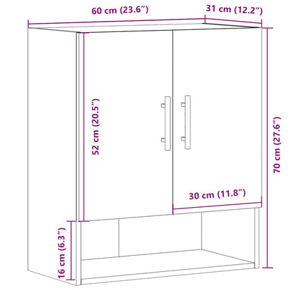 Wall Cabinet Old Wood 60x31x70 cm Engineered Wood