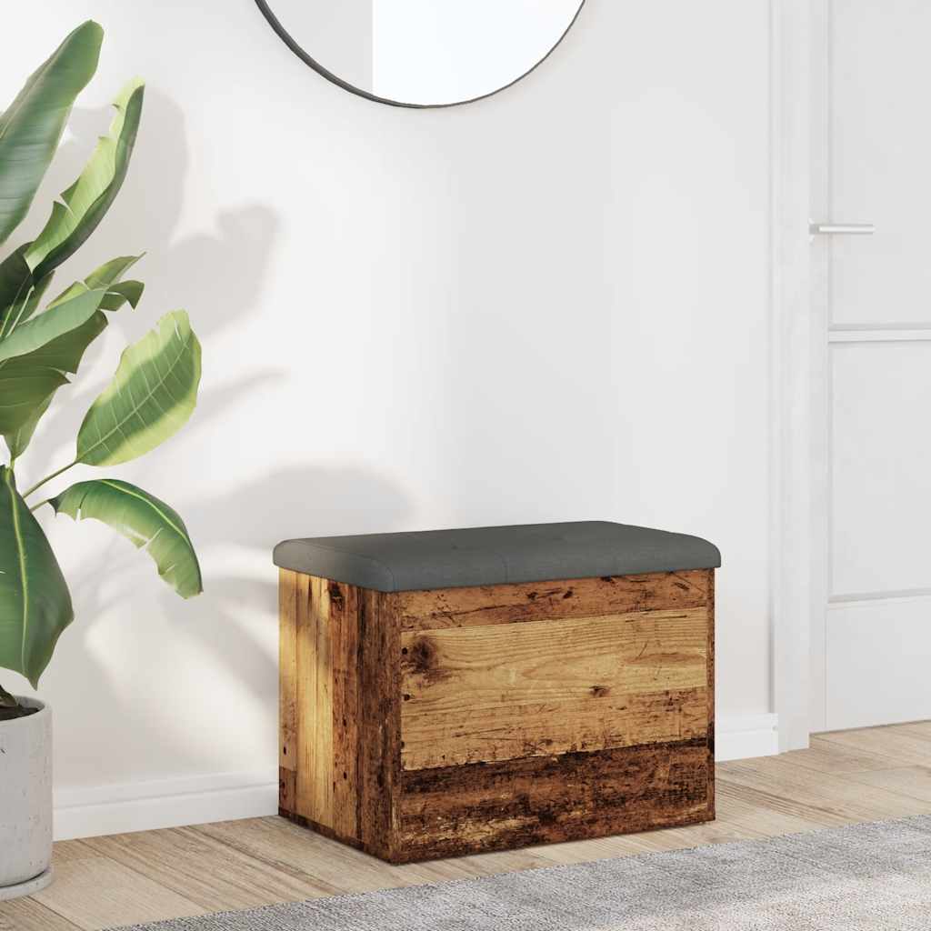 Storage Bench Old Wood 62x42x45 cm Engineered Wood