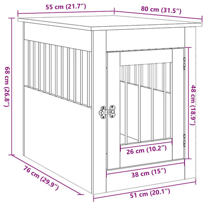 Dog Crate Furniture Artisan Oak 55x80x68 cm Engineered Wood