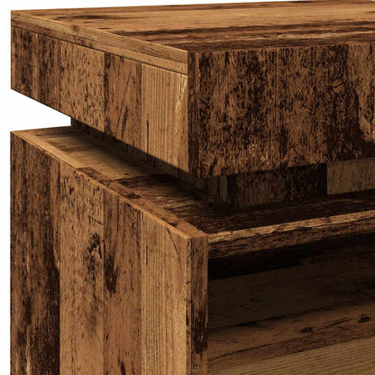 Bedside Cabinets with LED Lights 2 pcs Old Wood 40x39x48.5 cm