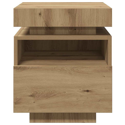 Bedside Cabinet with LED Lights Artisan Oak 40x39x48.5 cm