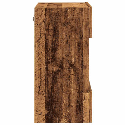 Wall Cabinets with LED Lights for TV 2 pcs Old Wood 40x30x60,5 cm