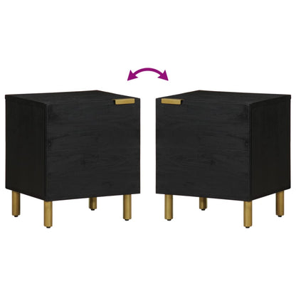 Bedside Cabinet Black 40x33x46 cm Solid Wood Mango