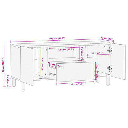 TV Cabinet Black 105x33x46 cm Engineered Wood