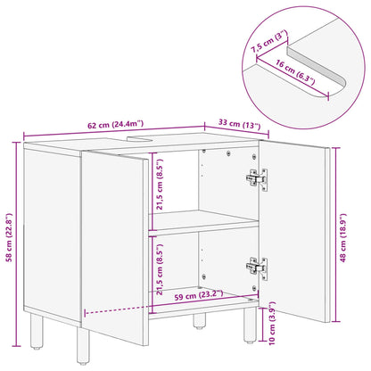 Bathroom Sink Cabinet Black 62x33x58 cm Engineered Wood