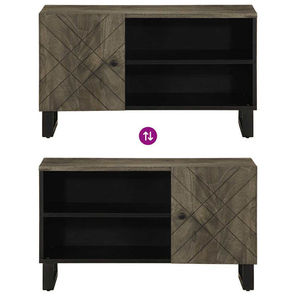TV Cabinet Black 80x33x46 cm Solid Wood Mango