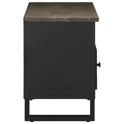 TV Cabinet Black 100x33x46 cm Solid Wood Mango