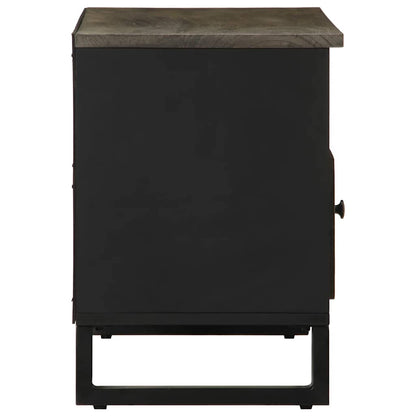TV Cabinet Black 80x33x46 cm Solid Wood Mango