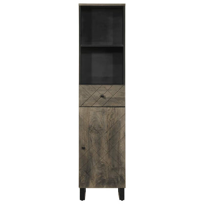 Bathroom Cabinet Black 38x33x160 cm Solid Wood Mango