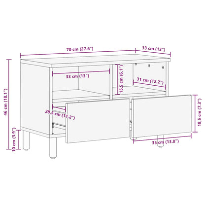 TV Cabinet Brown 70x33x46 cm Solid Wood Mango