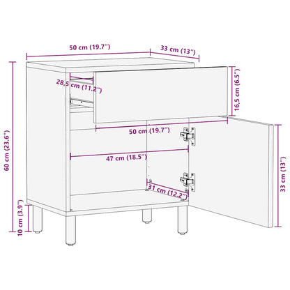 Bedside Cabinet Brown 50x33x60 cm Solid Wood Mango