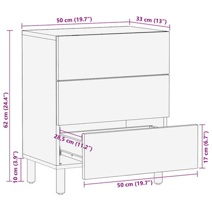 Bedside Cabinet Brown 50 x 33 x 62 cm Solid acacia wood