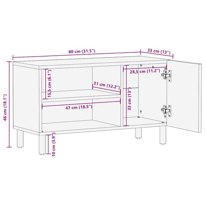 TV Cabinet with Shelf Brown 80 x 31.5 x 46 cm Solid Acacia wood