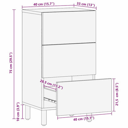 Sideboard with Shelf Brown 40 x 33 x 75 cm Solid Acacia wood