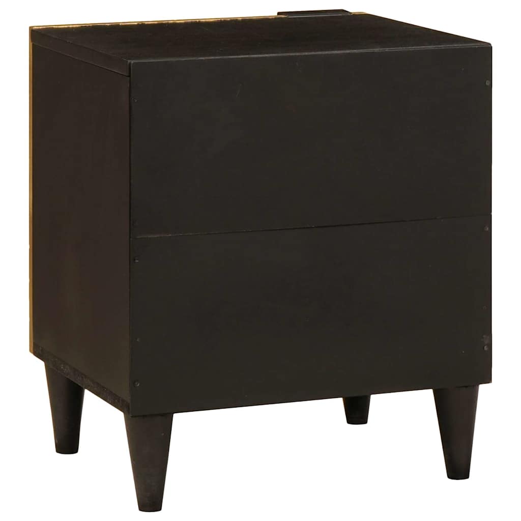 Bedside Table Black and Gold 40 x 33.5 x 46 cm