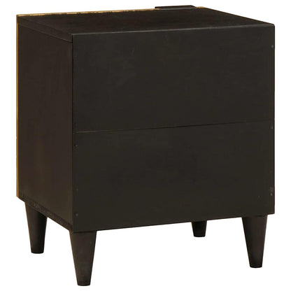 Bedside Table Black and Gold 40 x 33.5 x 46 cm