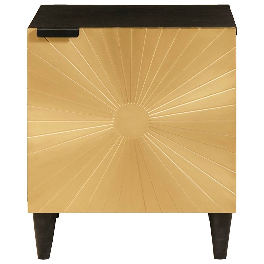 Bedside Table 2 pcs Black and Gold 40 x 33.5 x 46 cm