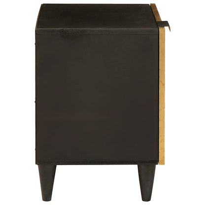 Bedside Table 2 pcs Black and Gold 40 x 33.5 x 46 cm