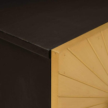 Bedside Table 2 pcs Black and Gold 40 x 33.5 x 46 cm