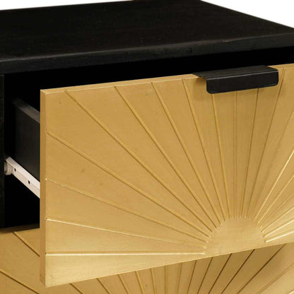 Bedside Table 2 pcs Black and Gold 40 x 33.5 x 46 cm