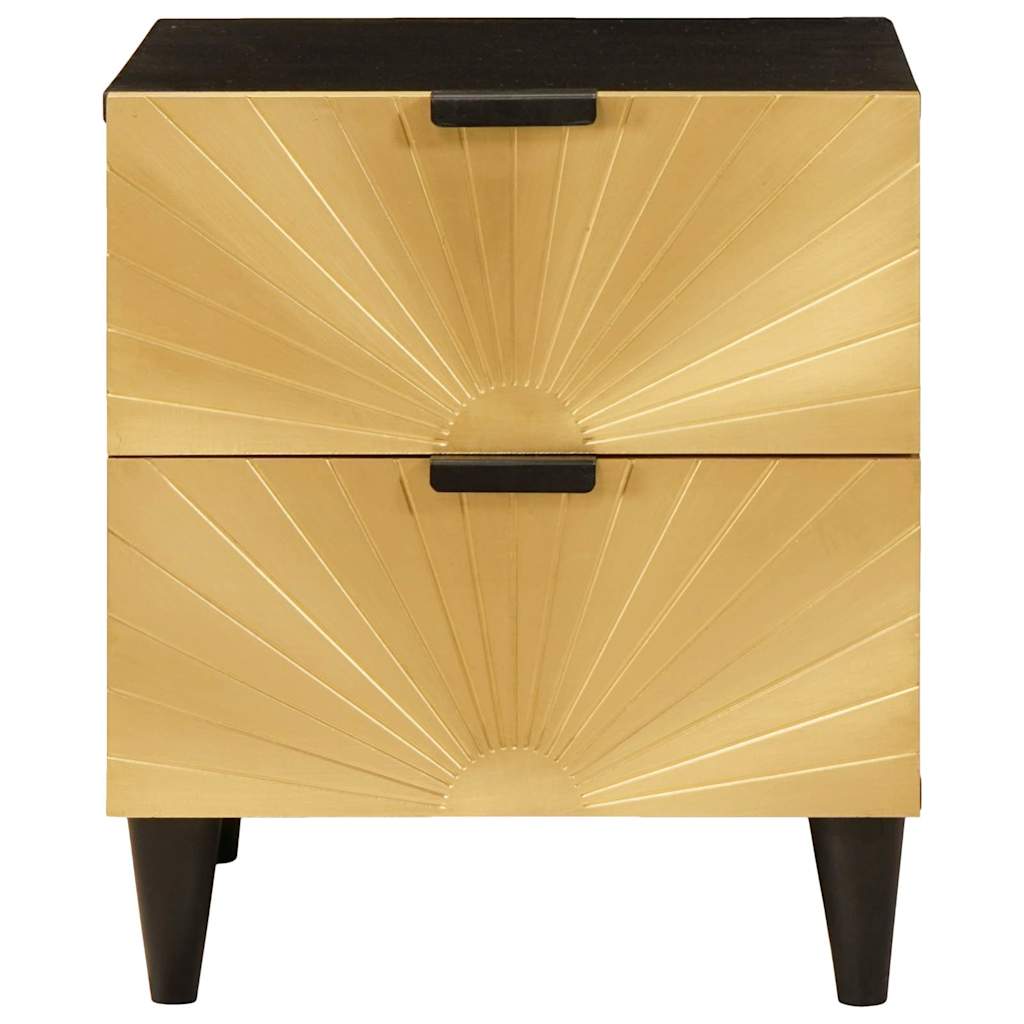 Bedside Table 2 pcs Black and Gold 40 x 33.5 x 46 cm