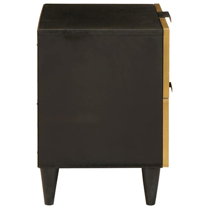 Bedside Table 2 pcs Black and Gold 40 x 33.5 x 46 cm