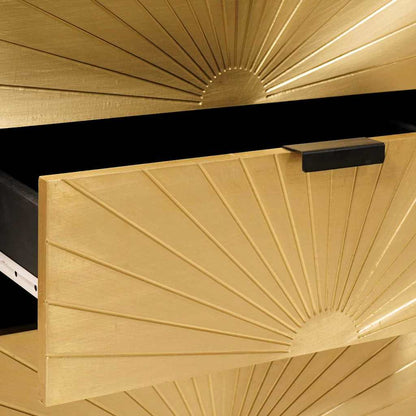Bedside Table with Drawer Black and Gold 50 x 33 x 60 cm