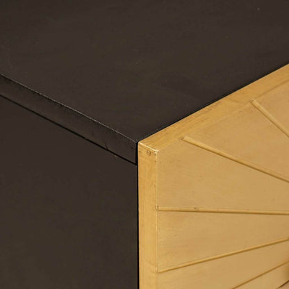 Bedside Table Black and Gold 50 x 33 x 60 cm Solid mango wood