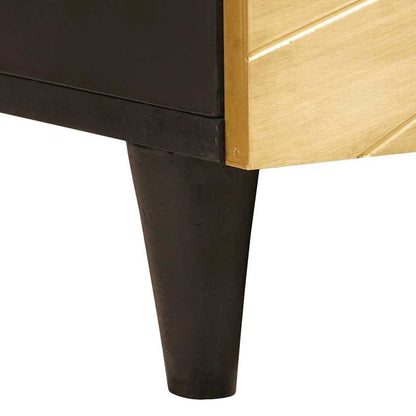 Coffee Table Black and Gold 100 x 54 x 40 cm Solid mango wood