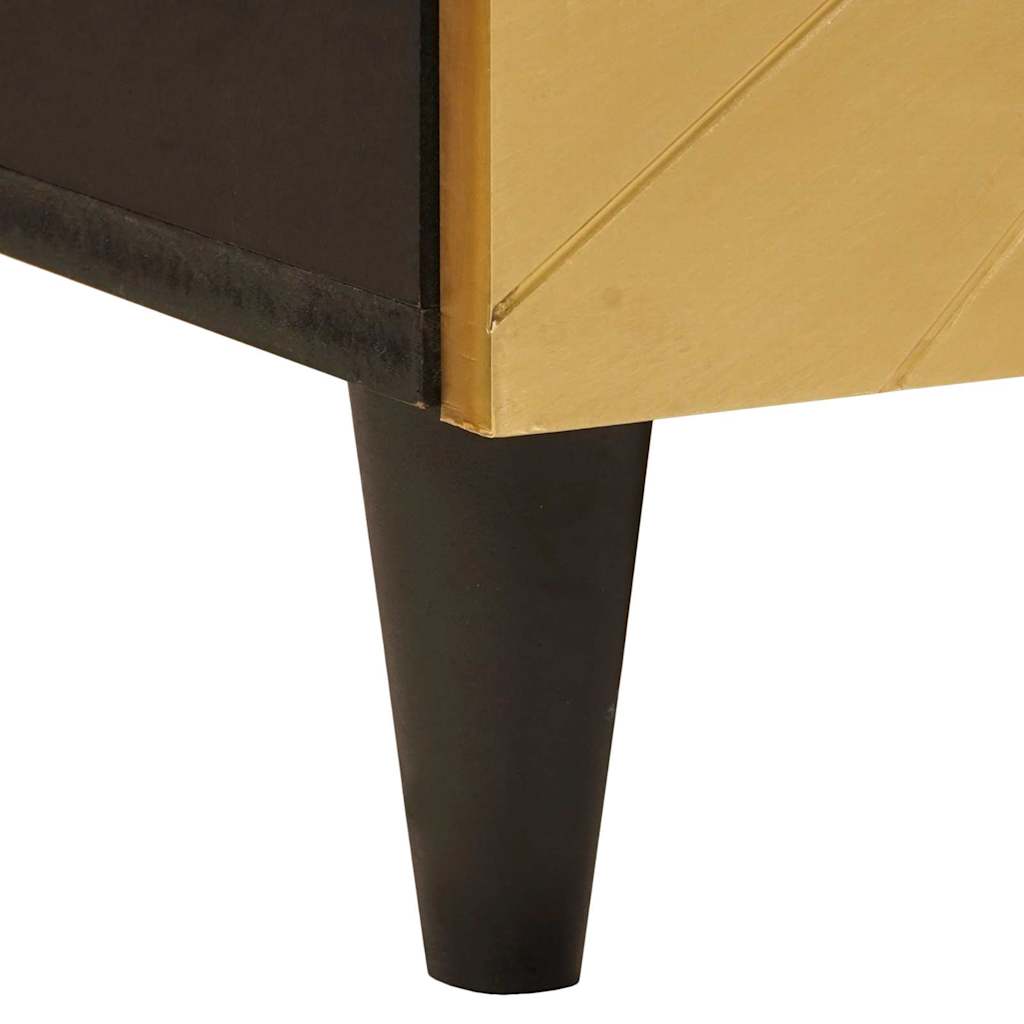 Sink cabinet Black and Gold 62 x 33 x 58 cm Solid mango wood