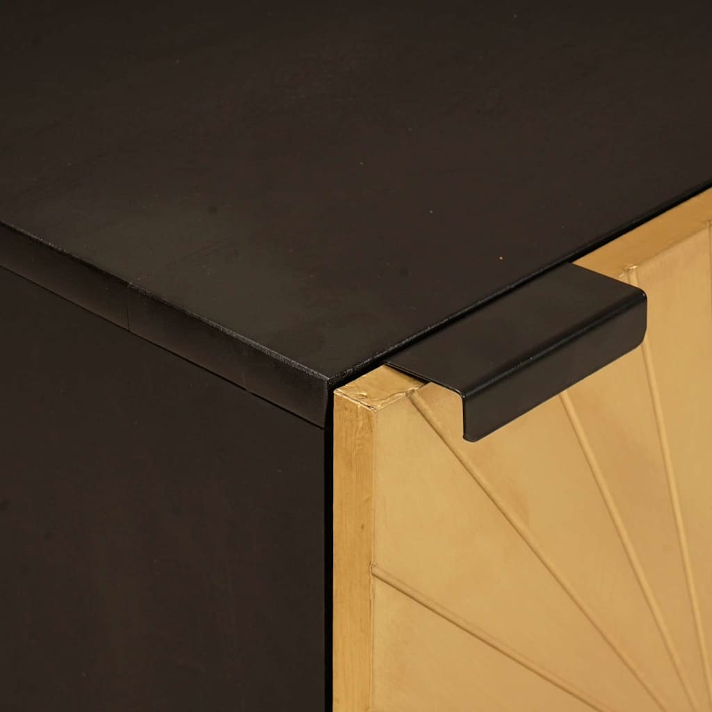 Bathroom Cabinet with Shelf Black and Gold 38 x 33 x 58 cm