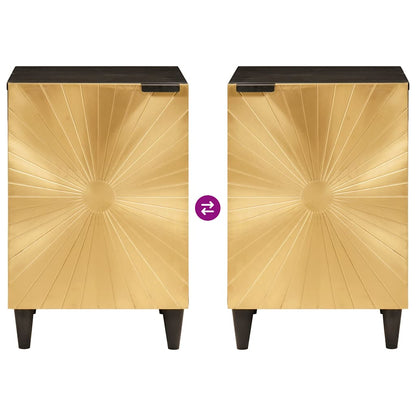 Bathroom Cabinet with Shelf Black and Gold 38 x 33 x 58 cm