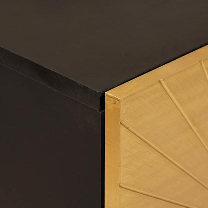 Sideboard Black and Gold 40 x 33 x 75 cm Solid mango wood