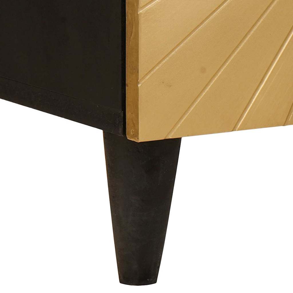 Sideboard Black and Gold 40 x 33 x 75 cm Solid mango wood