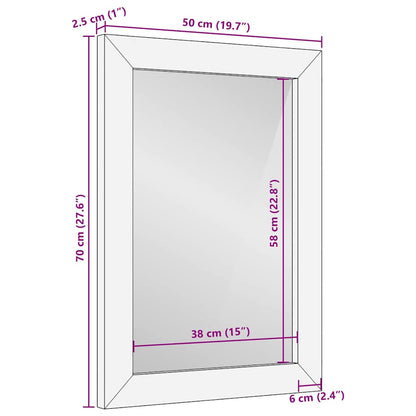 Bathroom Mirror Wall-mounted Black and Gold 50 x 2.5 x 70 cm