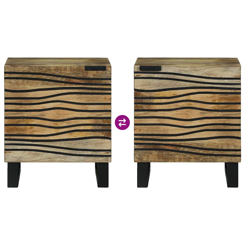 Bedside Tables Brown and Black 40 x 33 x 46 cm